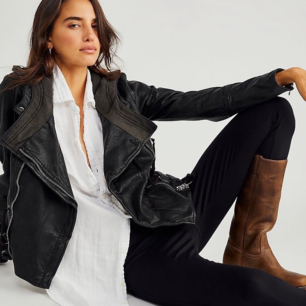 Cleo hooded vegan suede Moro jacket.